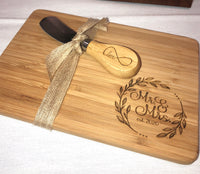 Small Engraved Cheese Board with Knife
