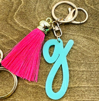 Initial Keychain with Tassel