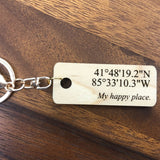 Personalized GPS Coordinate Keychain